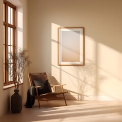 Minimalist Living room wall art frames mock-up