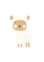 Cute llama vector clipart