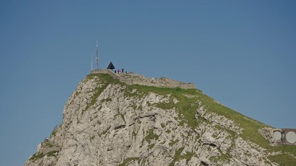 Pilatus Esel Summit with Tourists – Scenic Viewpoint in Switzerland, Filmed on July 15,2025.