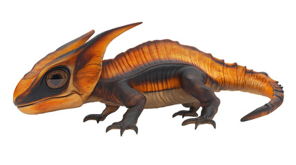 Fototapeta premium Lizard animal standing on a white background or transparent png , showing its scaly skin and long tail.