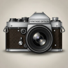 Illustration of a vintage camera with a classic design and retro style