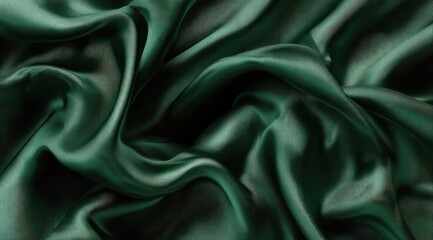 Obraz premium Deep emerald green silk draped in flowing folds