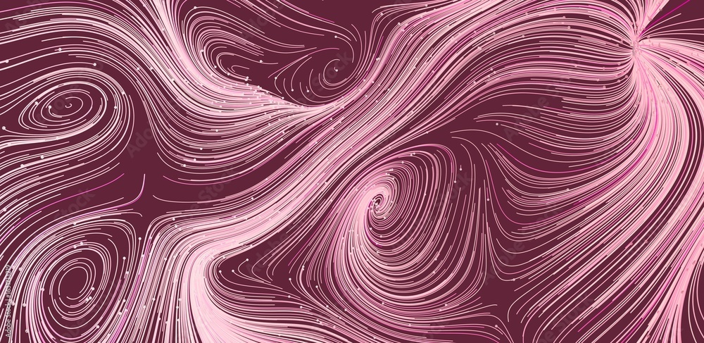 Poster beautiful abstract background with swirling pink lines on a maroon backdrop. perfect for design proj