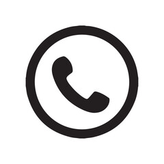 Phone Call Icon in Circle – Communication Symbol