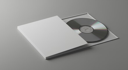 White Storage Case And Blank Disc On Gray Backgrounds