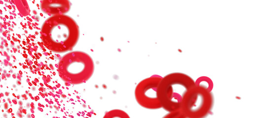 Stunning abstract background with red rings and dots, perfect for modern designs.