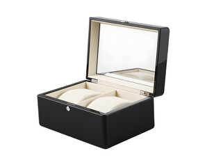 Elegant Black Watch Box with Mirror and Pillows