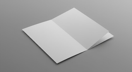 Blank Bi Fold Brochure Mockup On Gray Background