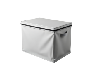 White Storage Bin with Lid and Handles