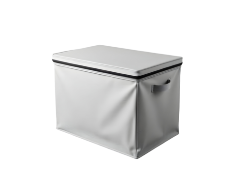 White Storage Bin with Lid and Handles