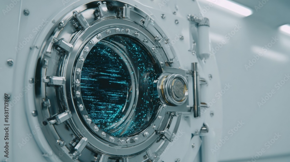 Poster advanced technology equipment with intricate design in a high-tech laboratory environment