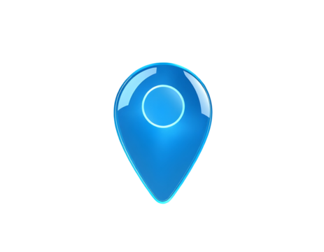 Glowing 3D Location Pin Icon for Navigation and Mapping