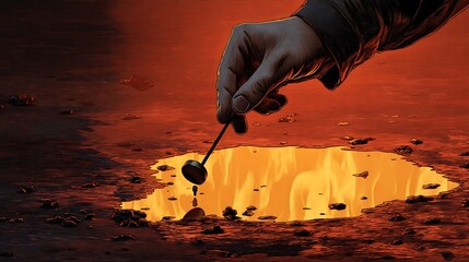 Animation of a person's hand holding a wooden match