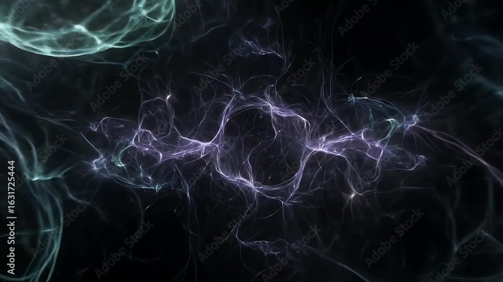 Poster futuristic neural network with luminous energy flowing abstract