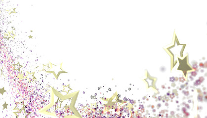 Sparkling gold stars on white background. Perfect for festive designs.