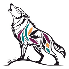 Werewolf vector silhouette illustration isolated on white background