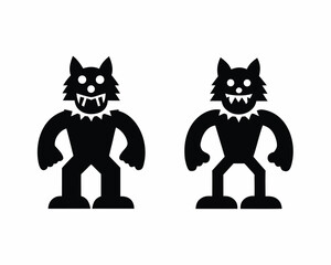Werewolf icon vector silhouette illustration isolated on white background