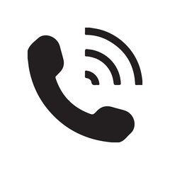 Phone Call Icon – Communication Symbol with Signal Waves