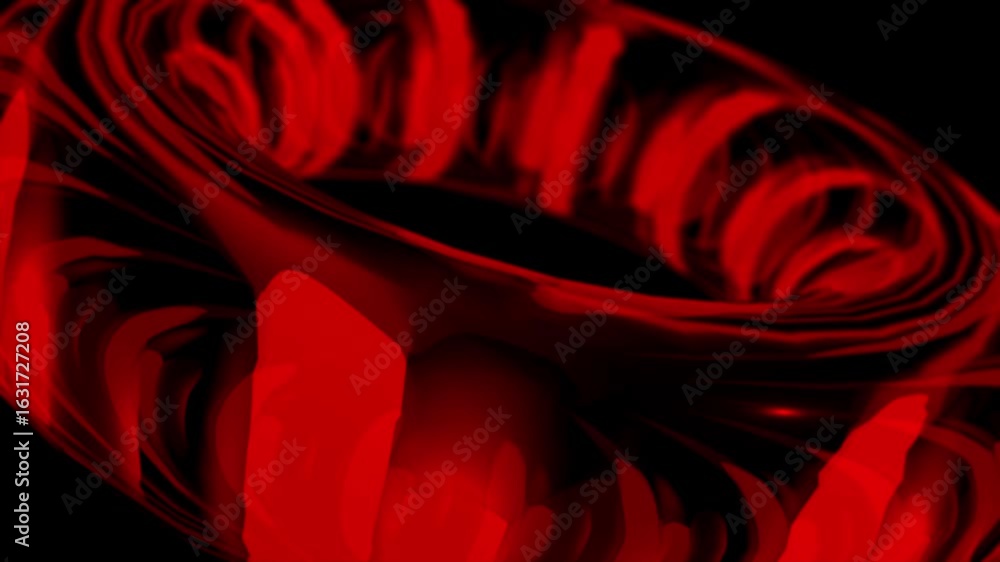 Aufkleber red color rotating torus shape with 3d reflection effect transparent glass design loop able black ba