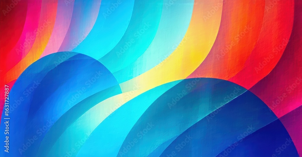 Aufkleber abstract colorful waves blend. vibrant hues create dynamic flowing pattern. smooth gradients suggest