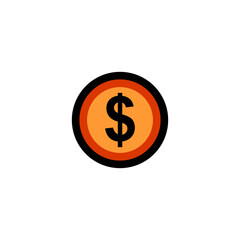 Vector illustration of dollar coin icon