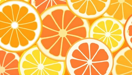 Colorful Lemon and Citrus Rings Arranged in Circle