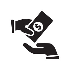 Money Payment Icon – Hand Giving Cash Symbol