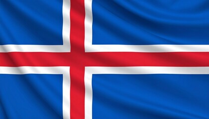 Obraz premium Waving Flag of Iceland