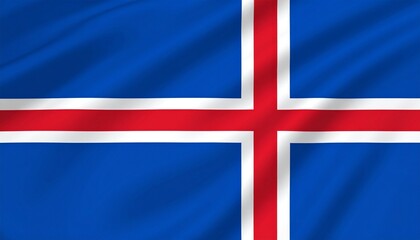 Fototapeta premium Waving Flag of Iceland