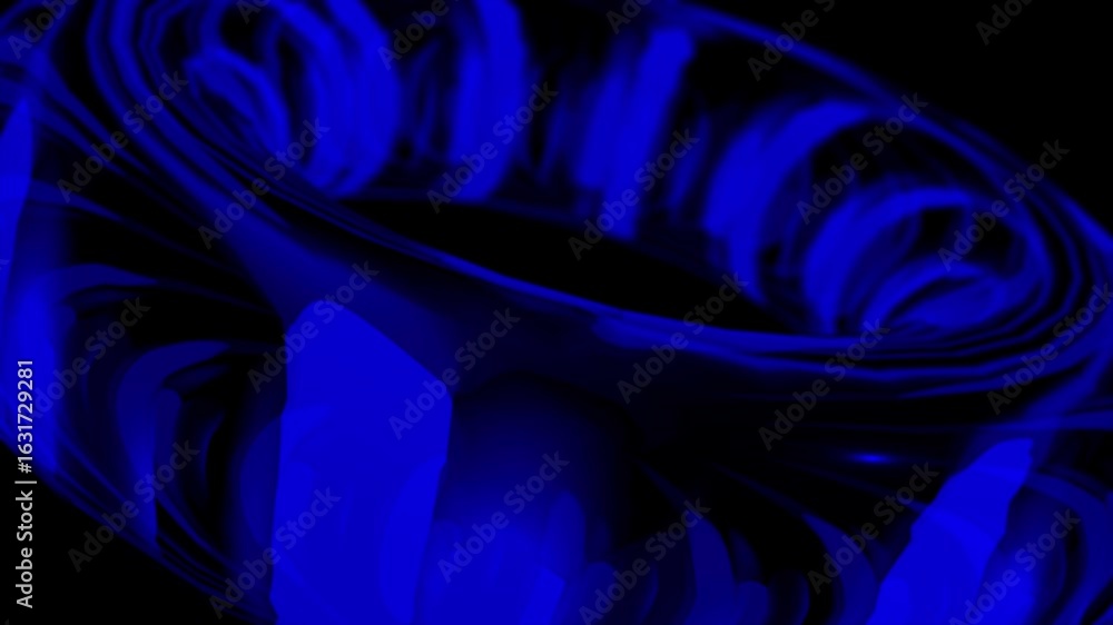 Aufkleber blue color rotating torus shape with 3d reflection effect transparent glass design loop able black b
