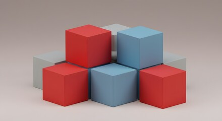 Obraz premium Colorful stacked cubes abstract design