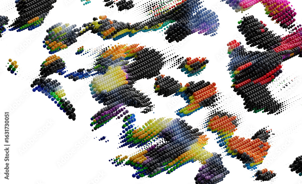Poster abstract colorful sphere clusters background image