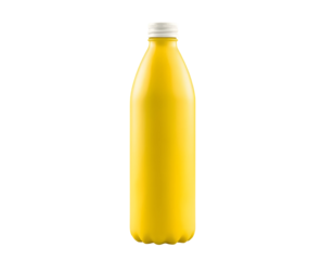 Yellow Bottle on Transparent Background