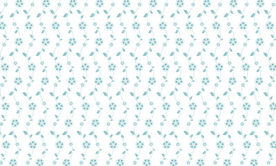 Beautiful flower seamless pattern background. Mint blue vector ornamental background.