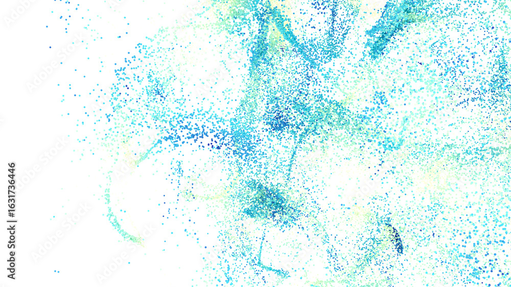 Poster high-resolution stock photo of an abstract blue and green particle splash. perfect for backgrounds a