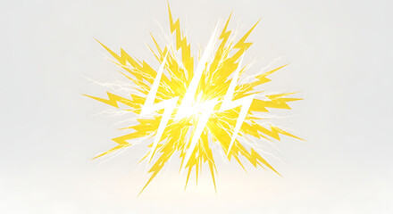 Energetic Yellow Lightning Bolt Bursting with Power.
