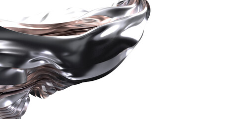Abstract image of silver and rose gold fabric flowing, perfect for luxury backgrounds and design...