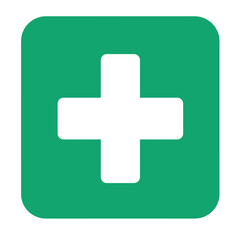 Obraz premium A vibrant green first aid kit with a white cross symbol on a clean background