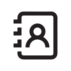 Address Book Contact Icon Isolated on White Background