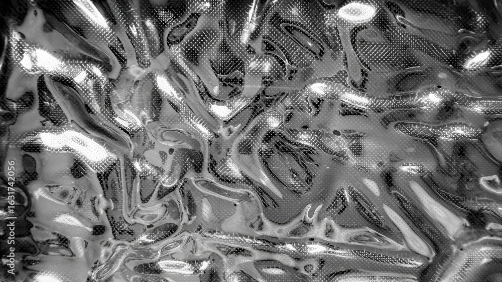 Poster abstract reflective silver texture with organic wave patterns and dotted highlights for backgrounds 