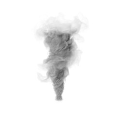 Vertical Smoke Cloud Plume isolated on transparent background