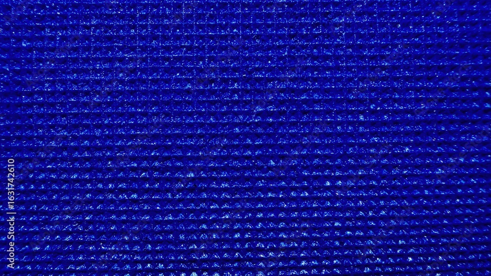 Poster intense cobalt blue plastic mesh closeup with reflective grid texture ideal for tech background or i