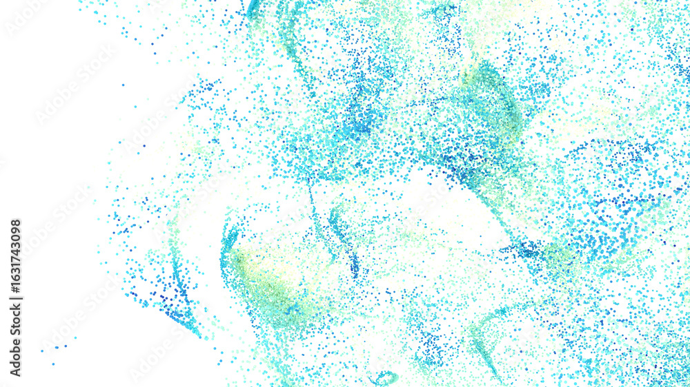 Poster beautiful abstract background with blue and green particle scatter. perfect for design projects.