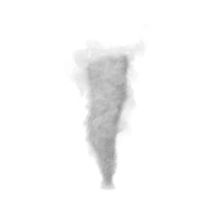 Tornado-Shaped Gray Smoke Cloud Isolated on Transparent Background