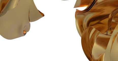 Fototapeta premium Luxury gold metallic texture. Abstract background with waves and folds. Perfect for design projects.