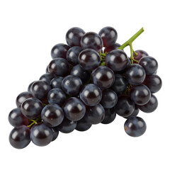 Fototapeta premium Bunch of fresh dark grapes isolated on transparent background