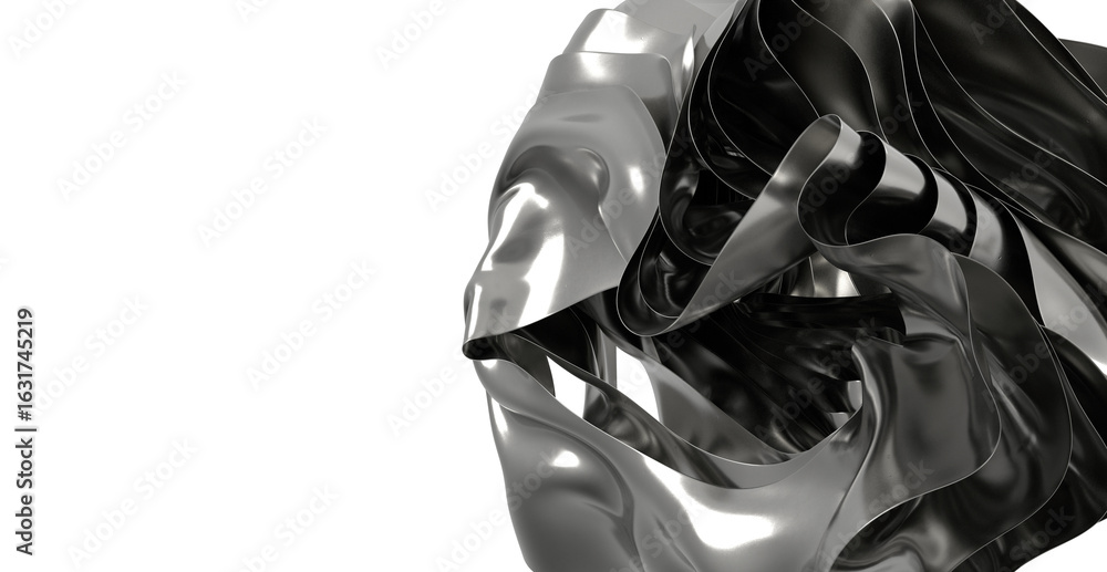 Aufkleber high-resolution 3d render of an abstract metallic sculpture. perfect for modern design projects.