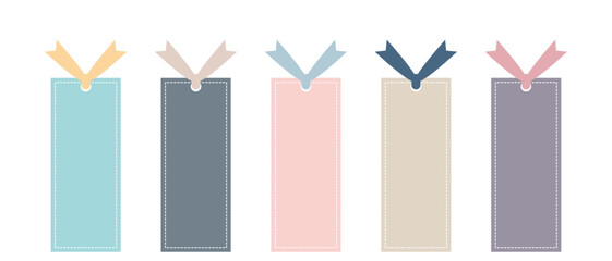 白い点線模様の入ったくすみカラーの可愛いしおりセット
A cute bookmark set in muted colors with white dotted lines.