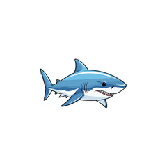 Obraz premium Shark icon logo flat vector design