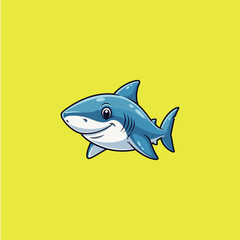 Shark icon logo flat vector design